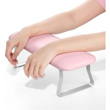 SNRQI Düz Metal Ayaklı Ergonomik Manikür Sehpası Pembe Manikür Kol Desteği H9P