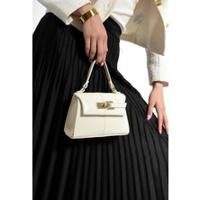 Özüm Çanta Kadın El Omuz Çapraz Uzun Askı Çanta Krem