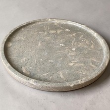 Doğal Mermer Yuvarlak Servis & Sunum Tahtası 30 cm