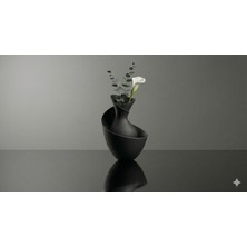 Baykuş Pazar Modern Siyah Kıvrımlı Dekoratif Vazo 20 cm (15 Renk Seçeneği Ile- Sipariş Numarası ile Iletin)