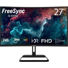 Erdo Ticaret Rampage 27 Xyra XR27C240F Va Freesync+Rgb R1500 1ms 240Hz Hdmı+Dp Pıvot Curved Gamıng Monıtor