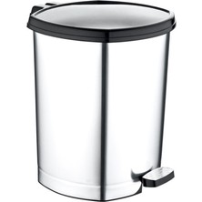 Abnturk Ultra Lux Çöp Kovası Ayak Pedallı Gri-Metal Görünümlü Kova 20 Litre Büyükboy Çıkabilen Iç Kova Ø33