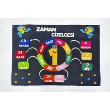 Keçebahçesi Kayseri Keçe Zaman Çizelgesi, Okul Öncesi Zaman Kavramı, Eğitici Keçe Pano, Anaokulu Zaman Panosu,pembe-Lacivert-Siyah