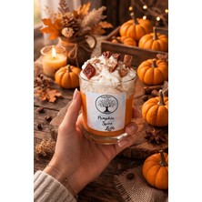 Tomris Hatun Pumpkin Spice Latte Mum, Soya Wax Mum. Tarçın Kokulu Soya Wax Mum
