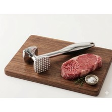 Abnturk Lüks Metal Et Dövme Çekici - Çift Taraflı Paslanmaz Et Döveceği Mutfak Tipi Et Ezici