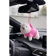 Baskıhomed - Pembe Sevimli Ayıcık Dikiz Aynası Süsü - Araç Aksesuar - Oto Aksesuar