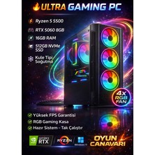 Apphirex Rise X55 Ryzen 5 5500 16GB Ram 512GB M2 SSD RTX5060 Gddr7 Masaüstü Oyuncu Bilgisayarı Hazır Sistem