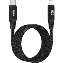 Volty Type-C To Lightning iPhone Şarj Kablosu | 30W Pd Hızlı Şarj, 480MBPS, 1.2m, Manyetik Örgü (V0207004)