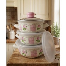 Emaye Pişir Sakla Tencere Seti 9 Parça