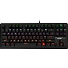 Erdo Ticaret Gamdıas Hermes-E2, USB Kablolu, Ingilizce,  Rainbow Backlight, Blue Mekanik Switch, Gaming Klavye