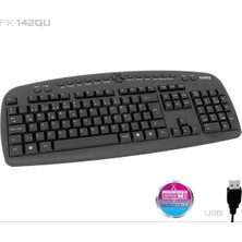Erdo Ticaret Frısby FK-142QU USB Q Tr mm Siyah Kablolu Klavye