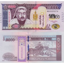 Banknoting Moğolistan 5000 Tugrig 2024 Hatıra. Cengiz Han Portreli. Çil Kondisyon.