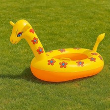 Renkli Zürafa  Çocuk Deniz Simidi, Oturaklı ve Tutucaklı, 0-3 Yaş