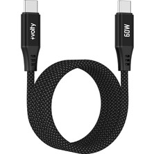 Volty Type-C To Type-C Hızlı Şarj Kablosu | 60W Pd, 480MBPS, 1.2m, Manyetik Örgü (V0201013)