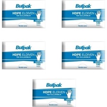 Burpak Hdpe Tek Kullanımlık Şeffaf Eldiven Paket 100 Adet 5 Paket