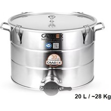 Bal Dinlendirme Kazanı, Paslanmaz Musluklu, Paslanmaz, 20 L / ~28 Kg, CX-CAMCS28
