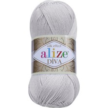 Alize Diva(5 Adet) 168 Açık Gri Renk El Örgü Ipliği