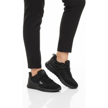 Walkway Siyah Fileli Hafif Bağcıklı Unisex Spor Ayakkabı 7001 Omina G