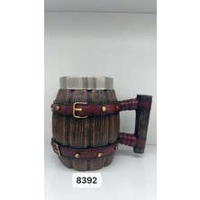 Pileli Store Büyük Boy Kemerli Fıçı Şeklinde Çelik Kupa Kod 8392