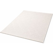 Şekerci Tekstil Sisal Görünümlü Beyaz Halı Kaymaz Taban Robot Süpürge Uyumlu Modern Kilim %85 Polyester %15 Pamuk