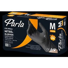 Parla Çok Amaçlı Nitril Eldiven Siyah 100 Adet Medium