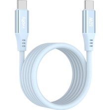 Volty Type-C To Type-C Hızlı Şarj Kablosu | 60W Pd, Ultra Esnek Silikon, 480MBPS, 1.2m (MAVI-V0201016)