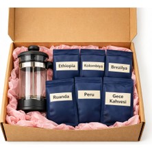 Mira's Coffee Premium Dünya Kahveleri & French Press Hediye Seti – 6 Farklı Lezzet Deneyimi