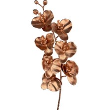 Nettenevime Yapay Çiçek Bronz Bakır Rengi Orkide Uzun Dal 80CM Orkide