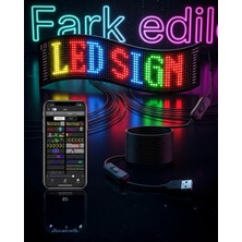 Pileli Store Rgb LED Matrix Panel 60 cm 16X96 Piksel Kayan Yazı ve Animasyon Destekli