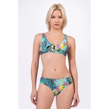 Endeep Kadın U Detaylı Desenli Toparlayıcı Bikini Takımı