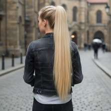 Najmaddin.com Tokalı Düz At Kuyruğu / Kumral Beyaz Platin Röfleli