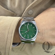 Kronex Çelik Kasa Mineral Cam Yeşil Kadran Metal Kordon 1 Atm Suya Dayanıklı Erkek Kol Saati