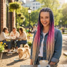 Najmaddin.com Afrika Örgüsü ve Rasta Için Sen Ombreli  / Mavi / Lila / Platin