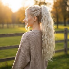 Najmaddin.com Bağlamalı Kabarık Dalgalı At Kuyruğu / Platin