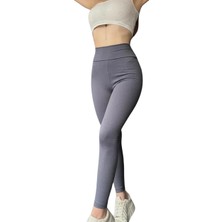 Decostyle Yüksek Bel Şardonlu Tayt -Gri