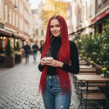 Najmaddin.com Afrika Örgüsü ve Rasta Için Sen  / Kırmızı