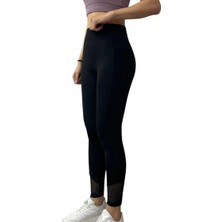 Decostyle Bileği Tül Detaylı Scuba Tayt - Siyah