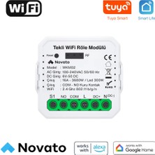 Novato WiFi AC DC Kuru Kontak Akıllı Röle (COM-NO ) Tuya Smart Life Uyumlu - Kombi, Otopark, Yana Kayar Kapı WiFi Kontrol Anahtarı