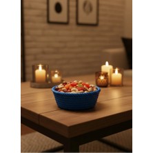 Decostyle Yuvarlak Çerezlik Lacivert Salon ve Masa Üstü Sunum Kasesi