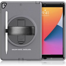 Decostyle Newface iPad 10.2 (7.nesil) Kılıf Hand Strap Tablet Kılıfı - Gri