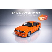 Aksoy Toys Bmw M3 E30 Metal Model Araba 1:24 Ölçek Turuncu Renk 20 cm