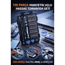 Galacticevo 115 Parça Manyetik Uçlu Hassas Tornavida Seti Profesyonel Tamir Kiti Telefon Laptop Saat Elektronik Onarım Seti