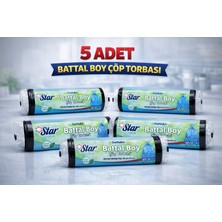 Decostyle Star Plus Standart Büyük Boy Atık Poşeti 65X80 cm 10 Adet Dayanıklı Sızdırmaz Atık Torbası 5 Adet