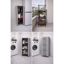 Tomris Hatun Plastik Raf Ünitesi, Kapaklı Plastik Raflı Bez Dolap, Mutfak, Banyo, Balkon, Kamp Dolabı, Bez Dolap