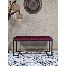 Sevinç Mobilya Siyah Boyalı - L - Ayaklı 100 cm x 38 cm Oturak - Bench - Makyaj Taburesi - Makyaj Oturak