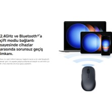 Xiaomi Dual-Mode Wireless Mouse 2 Siyah Kablosuz Mouse, 2.4ghz+Bluetooth, Sessiz (Xiaomi Türkiye Garantili)