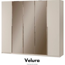 Velura Home & Living Marcel 5 Kapaklı Gardırop - 3 Reflekte Cam
