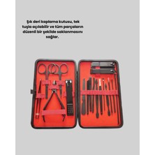 TeknoKapsül 17 Parçalık Deri Kaplamalı Manikür Seti