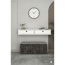 Feyza Design 100 cm Çok Amaçlı Beyaz Kapaklı Dresuar - Salon ve Antre Için