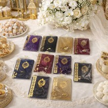 SHR Tasarım 25 Adet Isme Özel Kadife Yasin Seti Karışık Renk Inci Tesbih Mevlüt Hediyelik Hac Umre Bebek Mevlidi